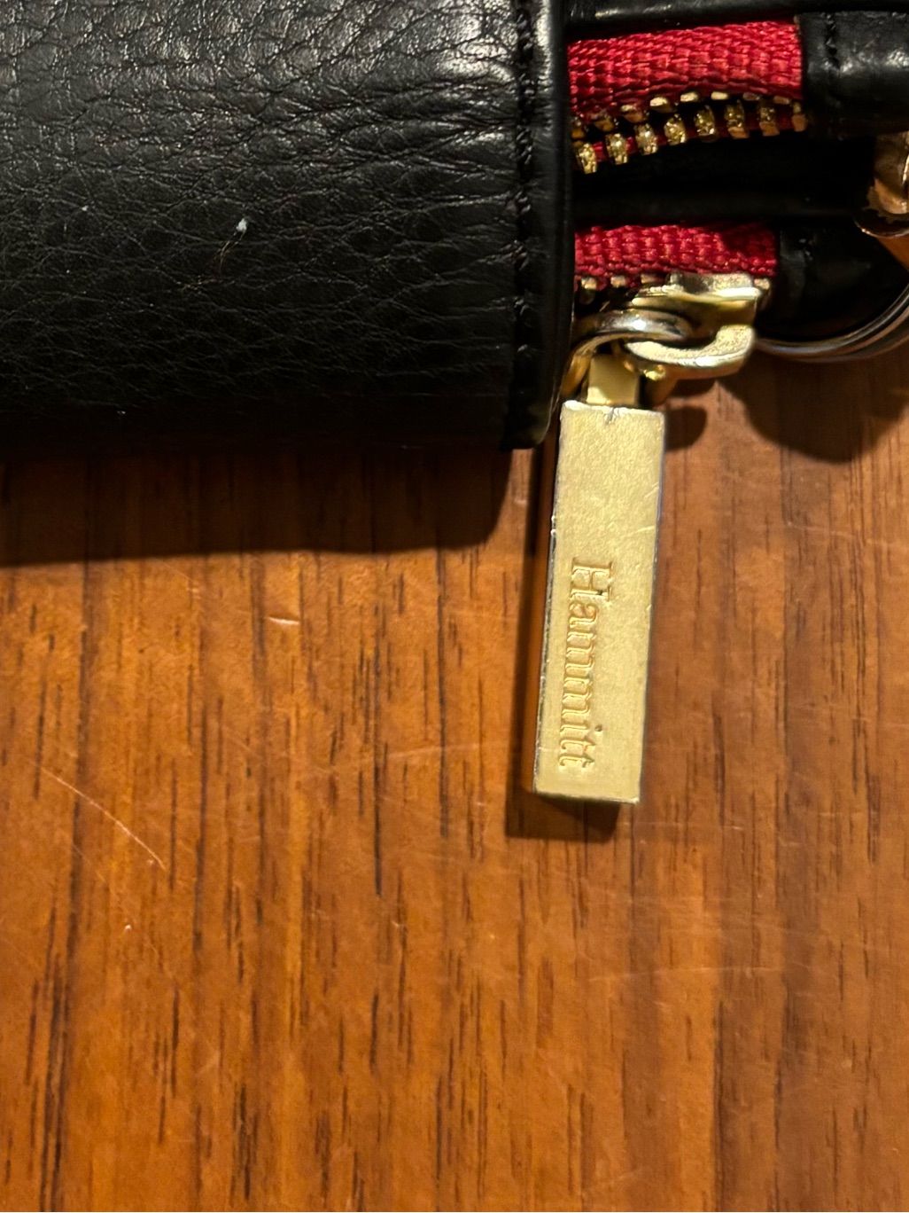 Hammitt Levy Black Leather Gold Grommet With Red Interior — image 3 of 8